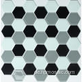 Hexagonale Glasmosaik -Hintergrundwand